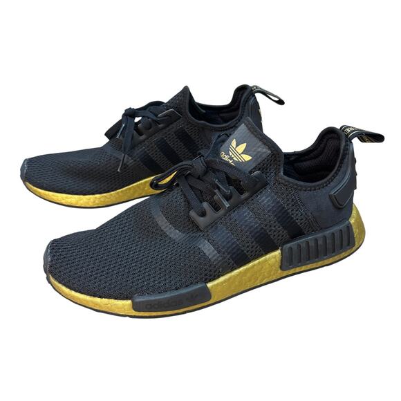 Adidas Nmd_r1 Sneakers Black Carbon Gold Men's 11.5 Lightweight PrimeKnit - Picture 1 of 6